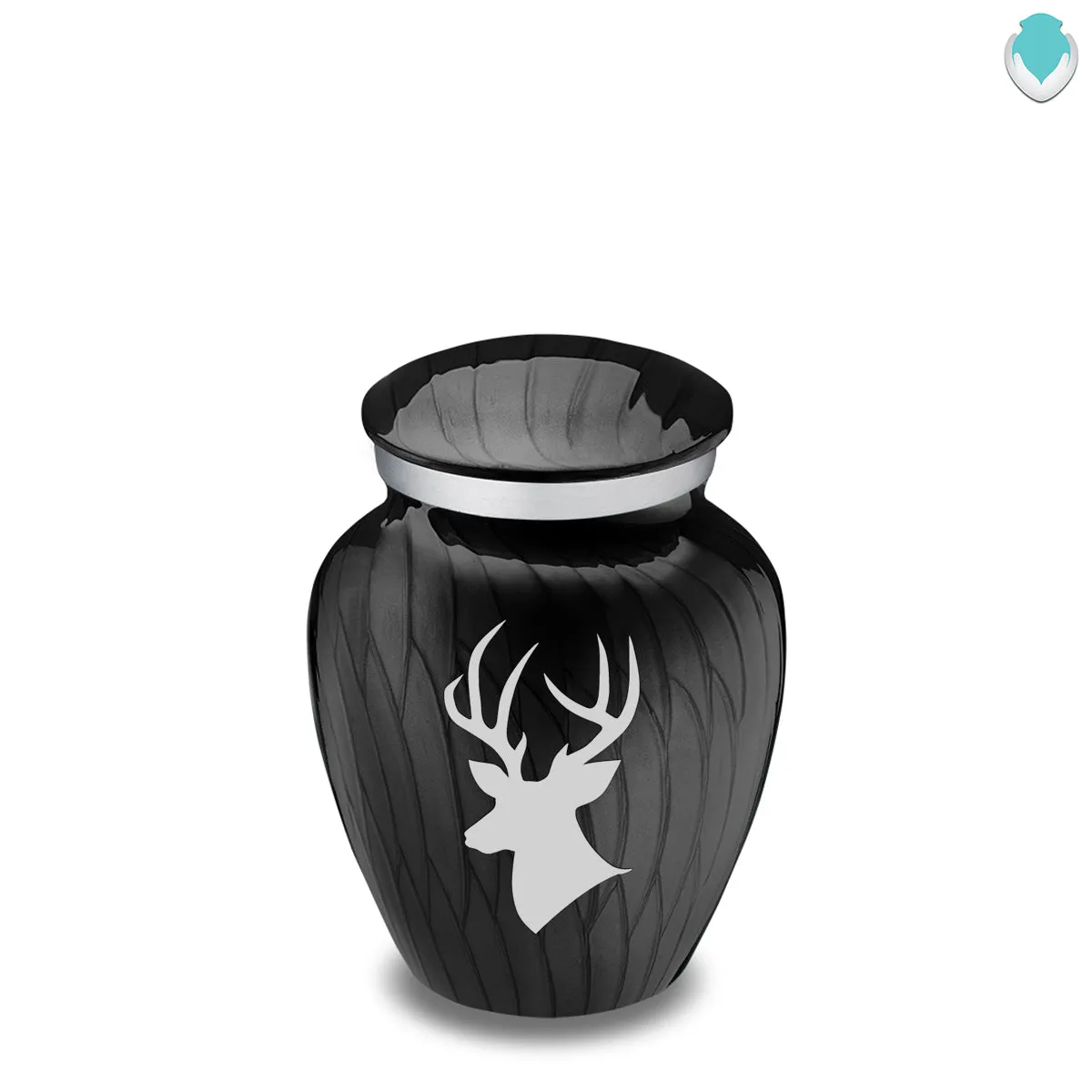 Keepsake Embrace Pearl Black Deer Cremation Urn
