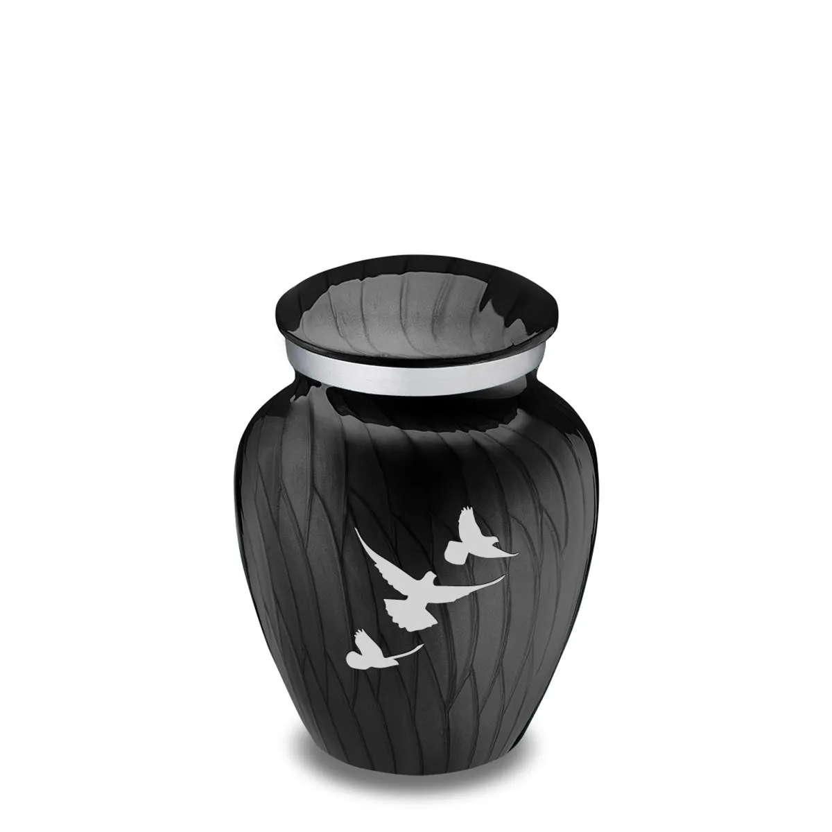 Keepsake Embrace Pearl Black Doves Cremation Urn