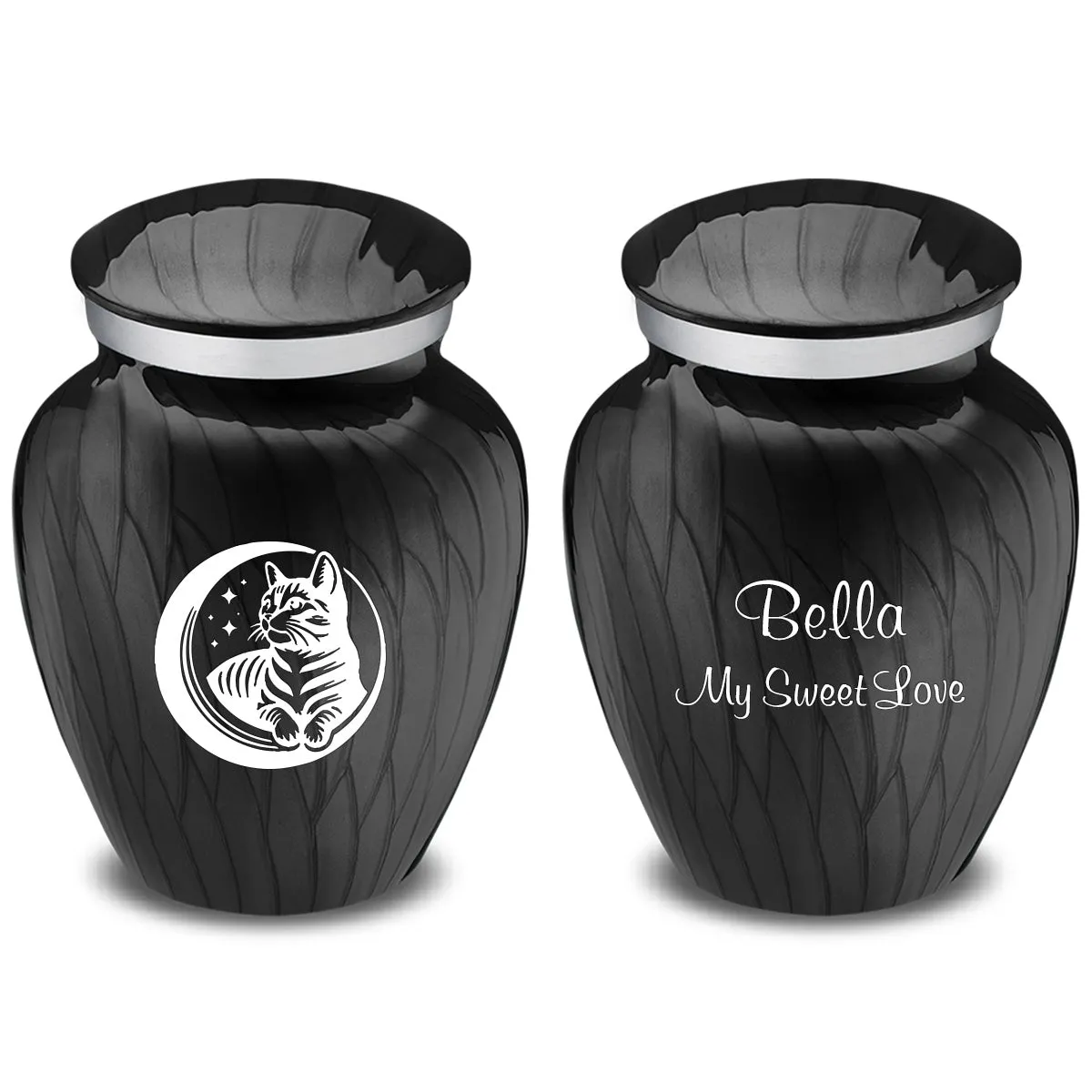 Keepsake Embrace Pearl Black Pet Cute Cat Cremation Urn