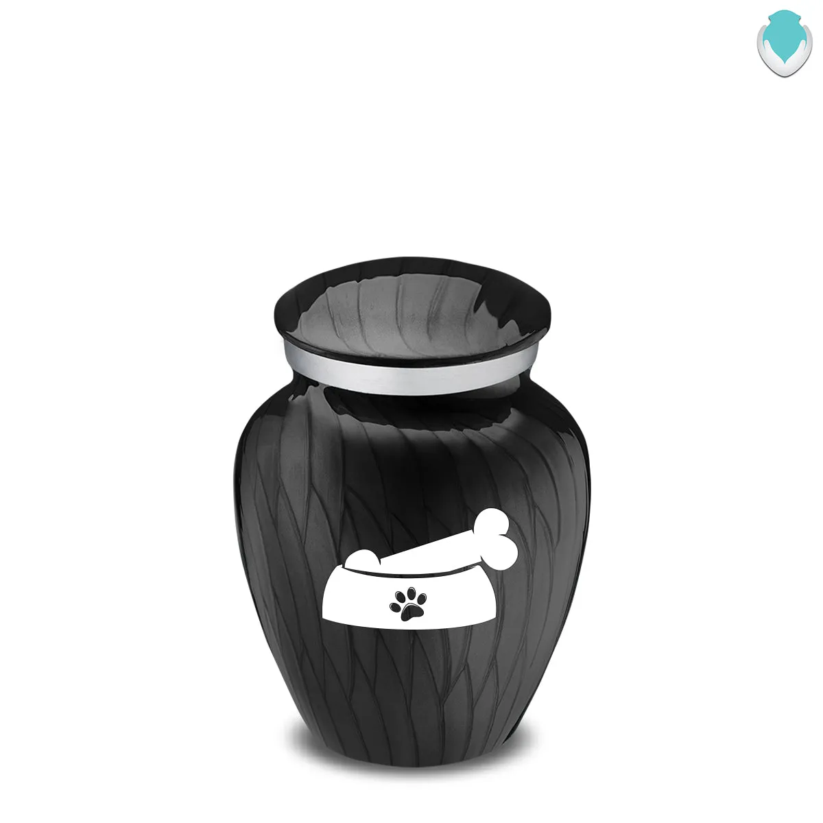 Keepsake  Embrace Pearl Black Pet Dog Bone Cremation Urn