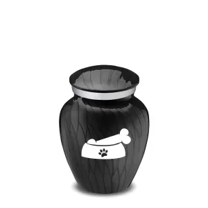 Keepsake  Embrace Pearl Black Pet Dog Bone Cremation Urn