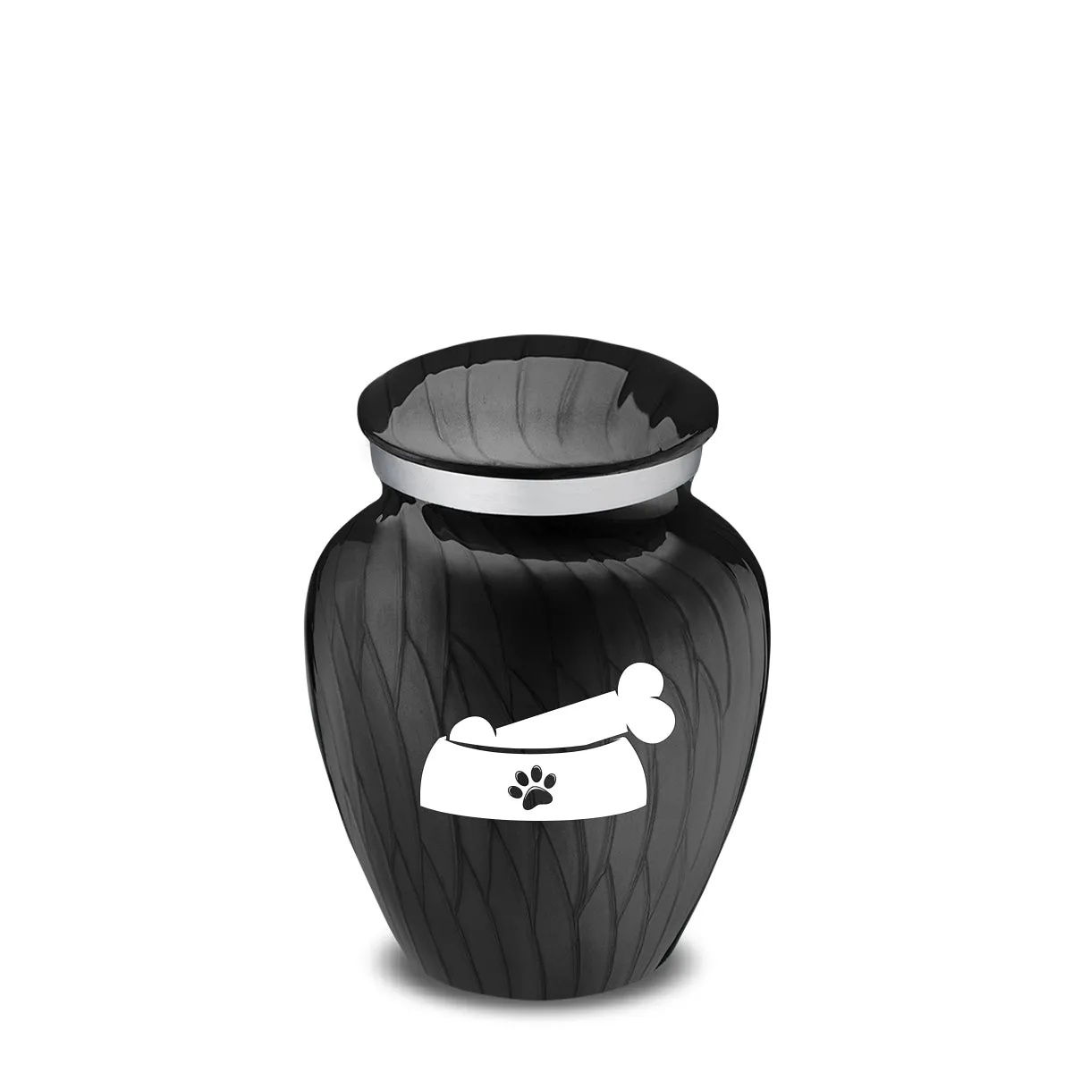 Keepsake  Embrace Pearl Black Pet Dog Bone Cremation Urn