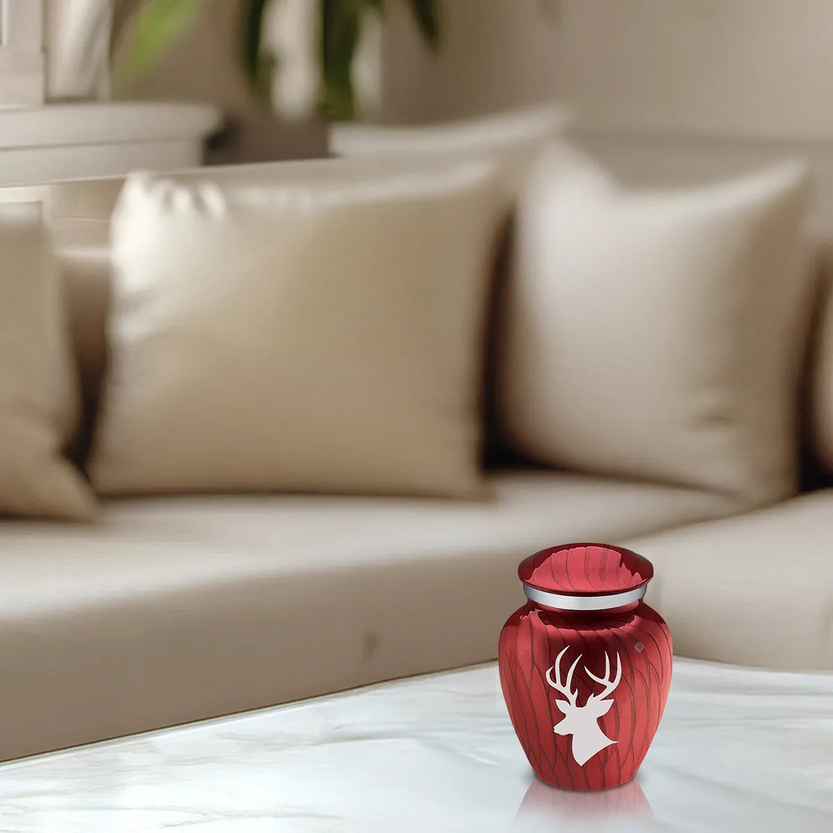 Keepsake Embrace Pearl Candy Red Deer Cremation Urn
