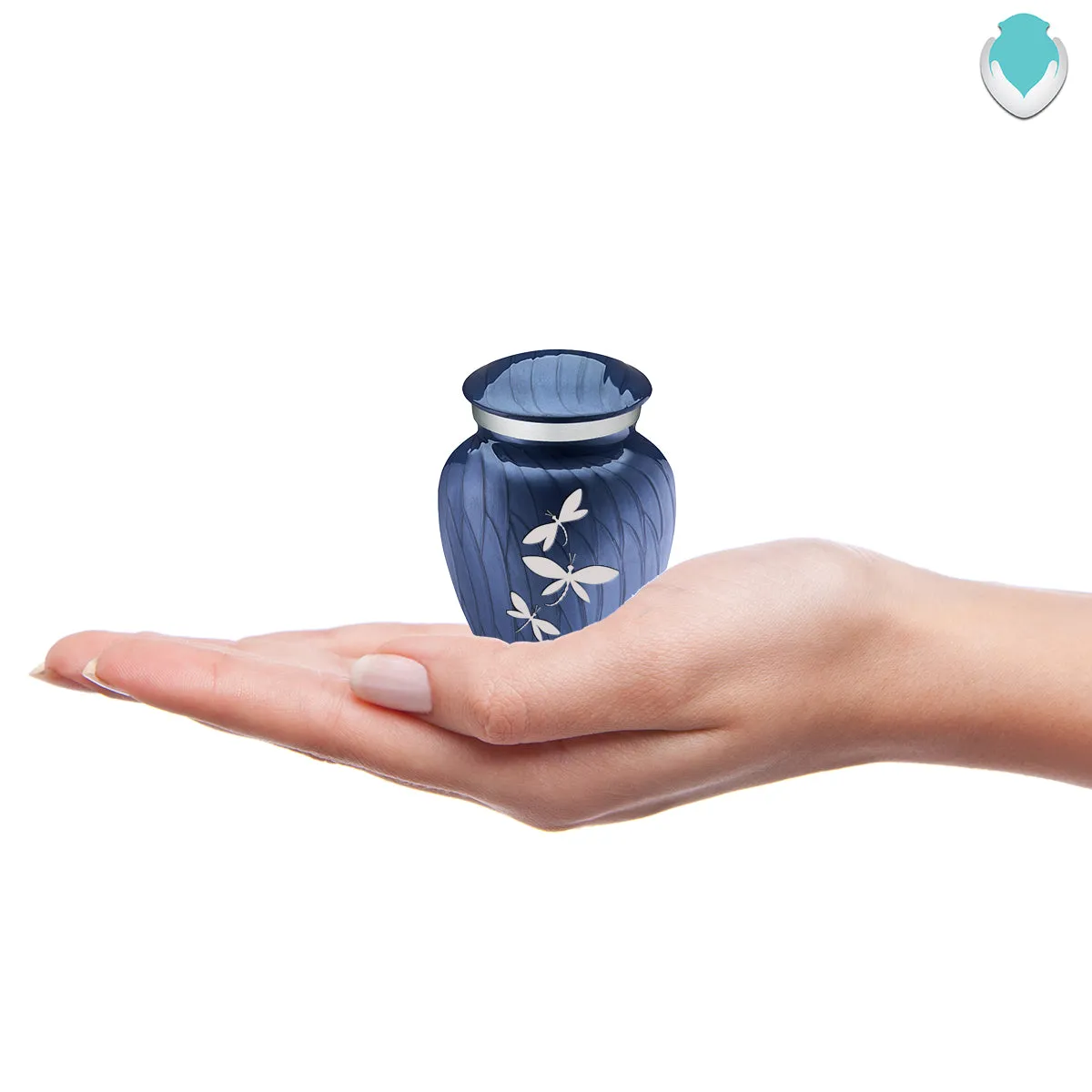 Keepsake Embrace Pearl Cobalt Blue Dragonflies Cremation Urn