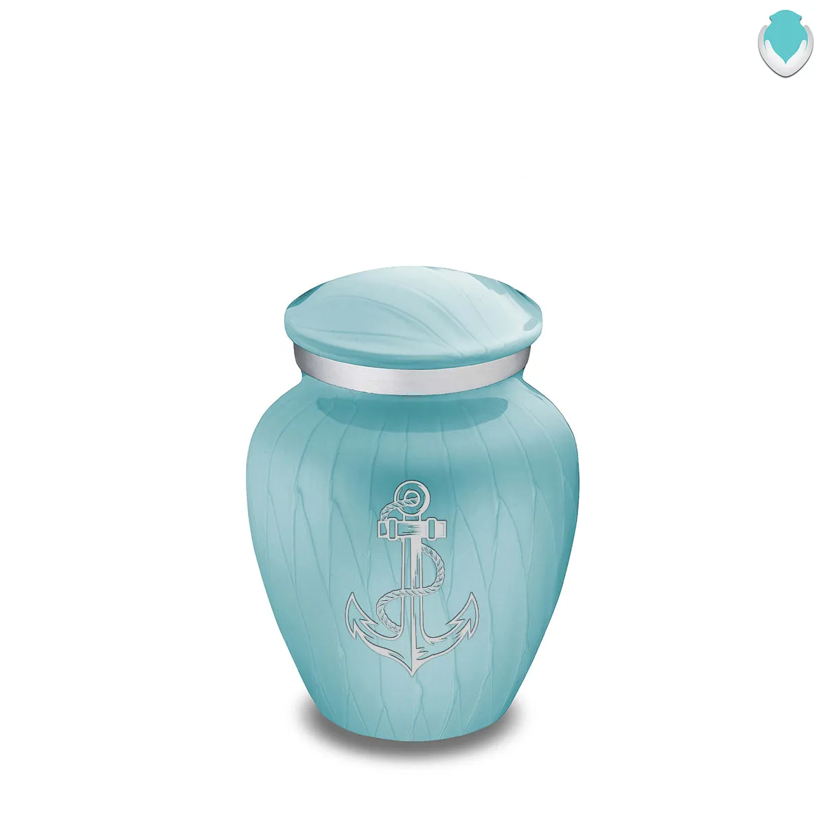 Keepsake Embrace Pearl Light Blue Anchor Cremation Urn