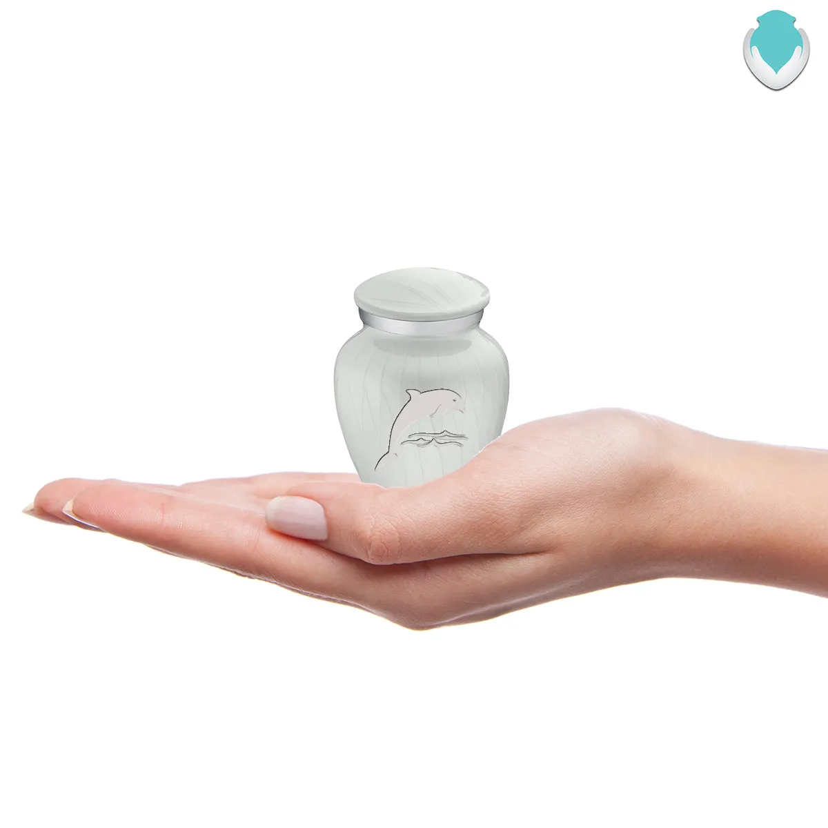 Keepsake Embrace Pearl White Dolphin Cremation Urn