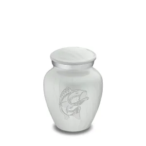 Keepsake Embrace Pearl White Fish Cremation Urn