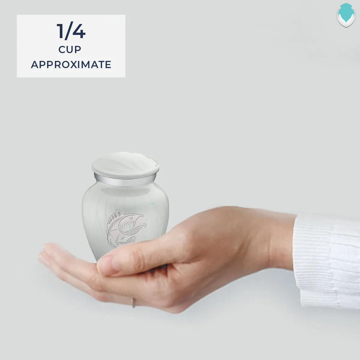 Keepsake Embrace Pearl White Fish Cremation Urn