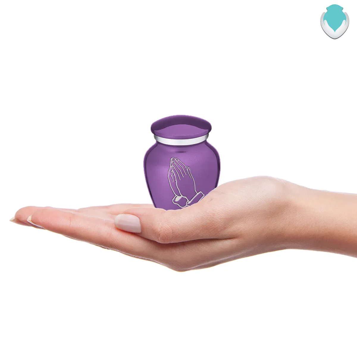 Keepsake Embrace Purple Praying Hands Cremation Urn