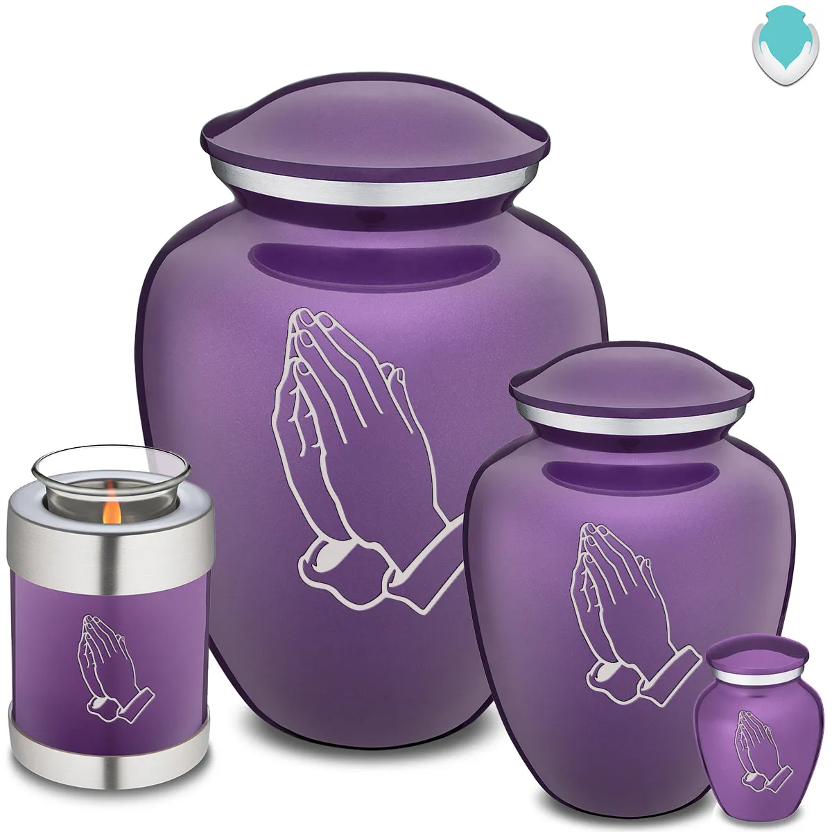 Keepsake Embrace Purple Praying Hands Cremation Urn