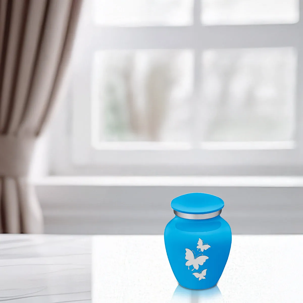 Keepsake Embrace Racing Blue Butterflies Cremation Urn