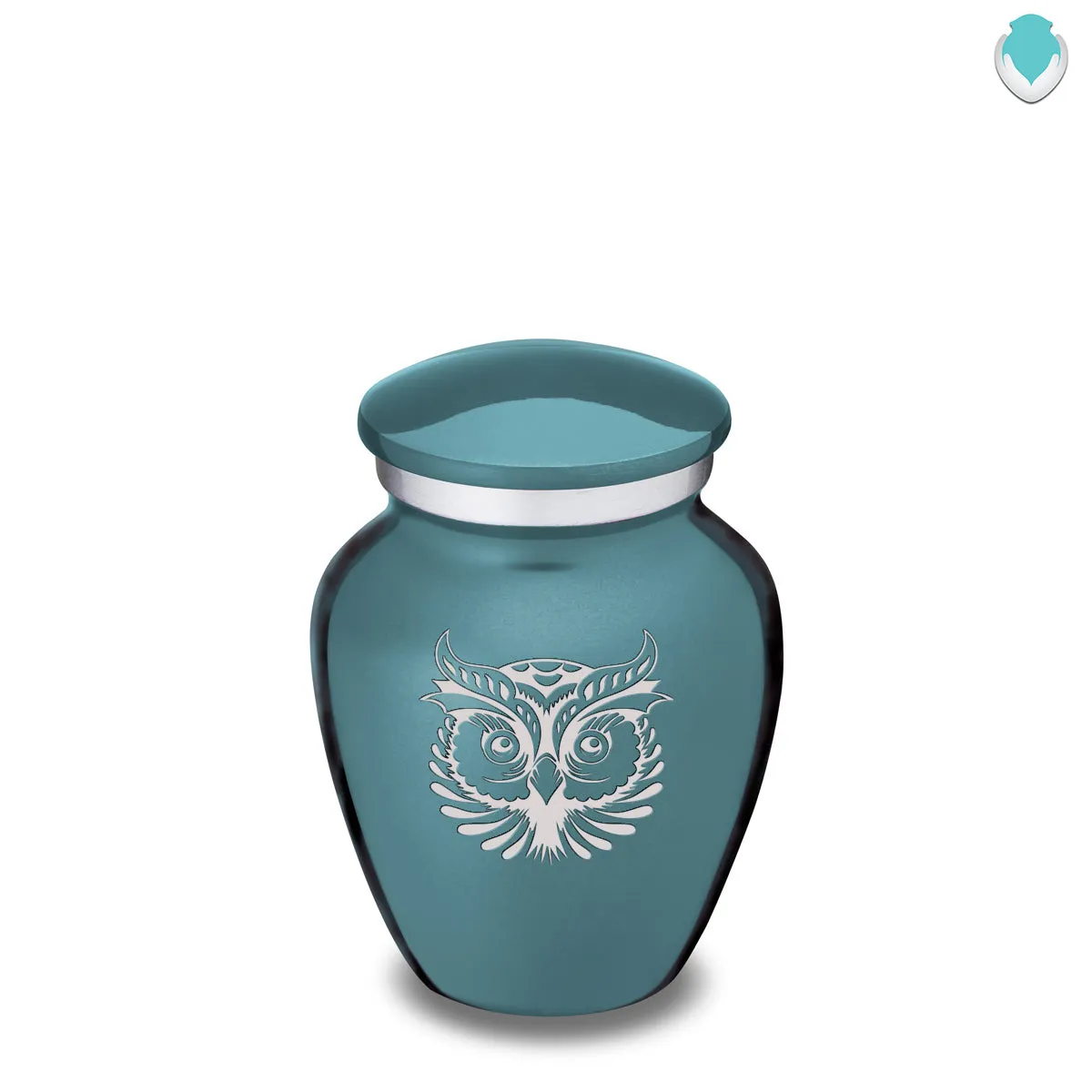 Keepsake Embrace Teal Owl Cremation Urn