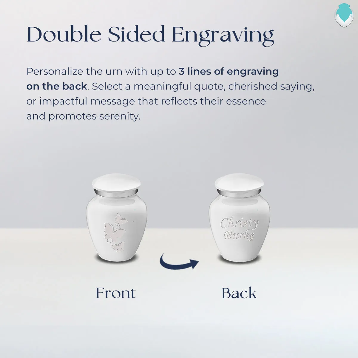 Keepsake Embrace White Butterflies Cremation Urn