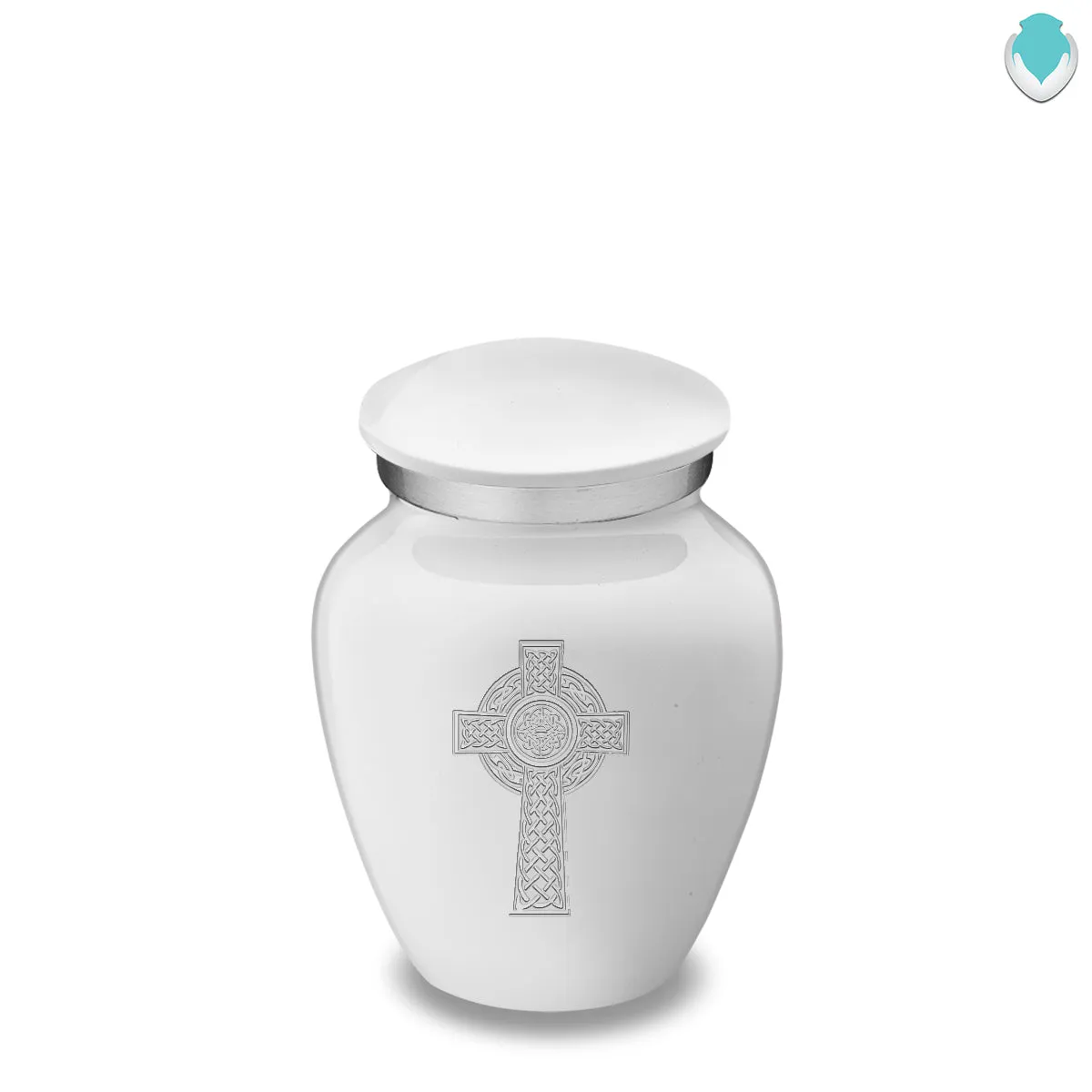 Keepsake Embrace White Celtic Cross Cremation Urn