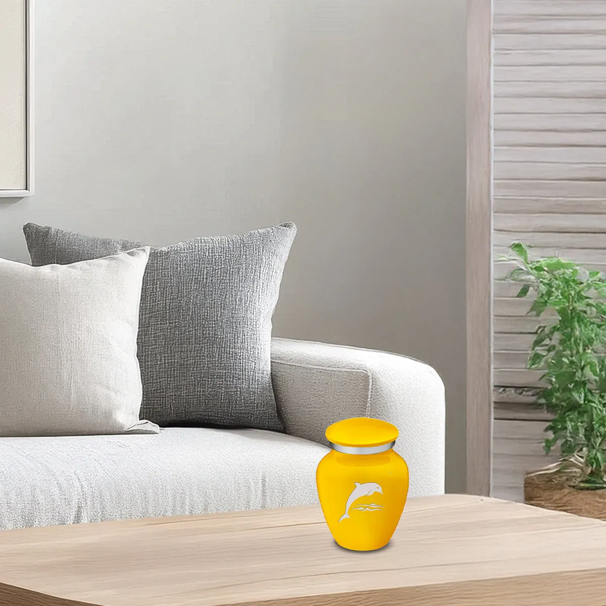 Keepsake Embrace Yellow Dolphin Cremation Urn
