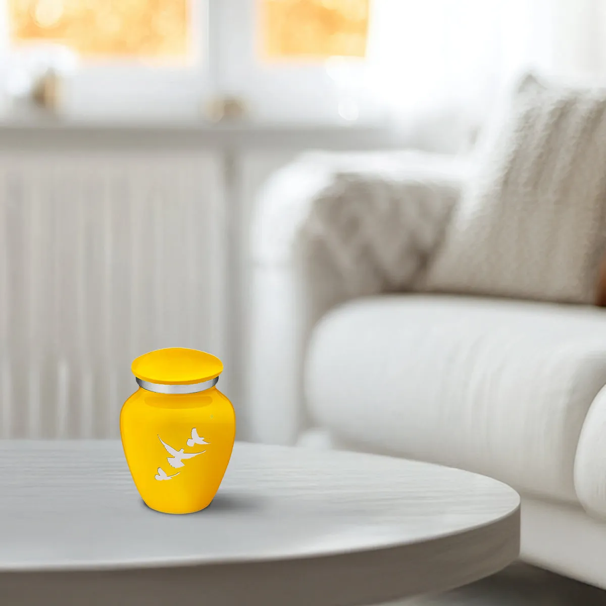 Keepsake Embrace Yellow Doves Cremation Urn
