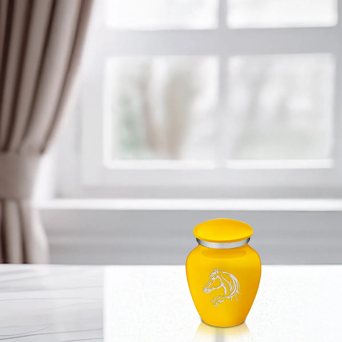 Keepsake Embrace Yellow Horse Cremation Urn
