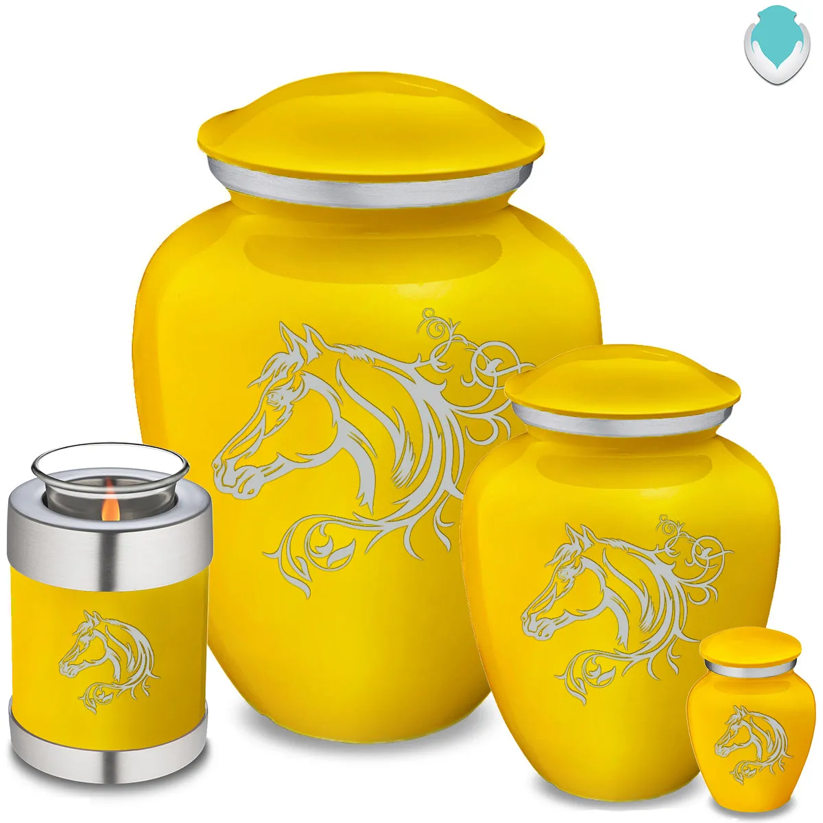 Keepsake Embrace Yellow Horse Cremation Urn