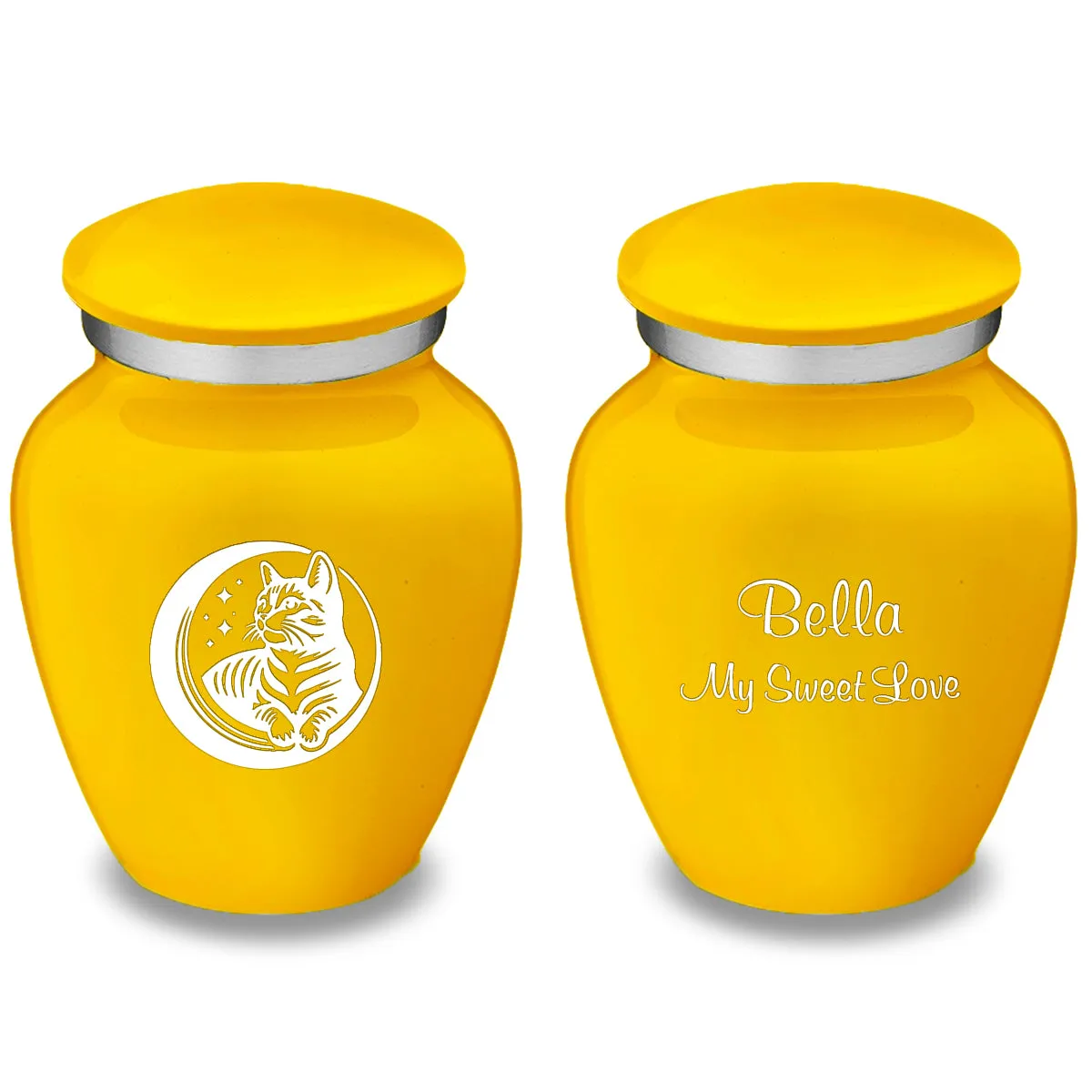 Keepsake Embrace Yellow Pet Cute Cat Cremation Urn