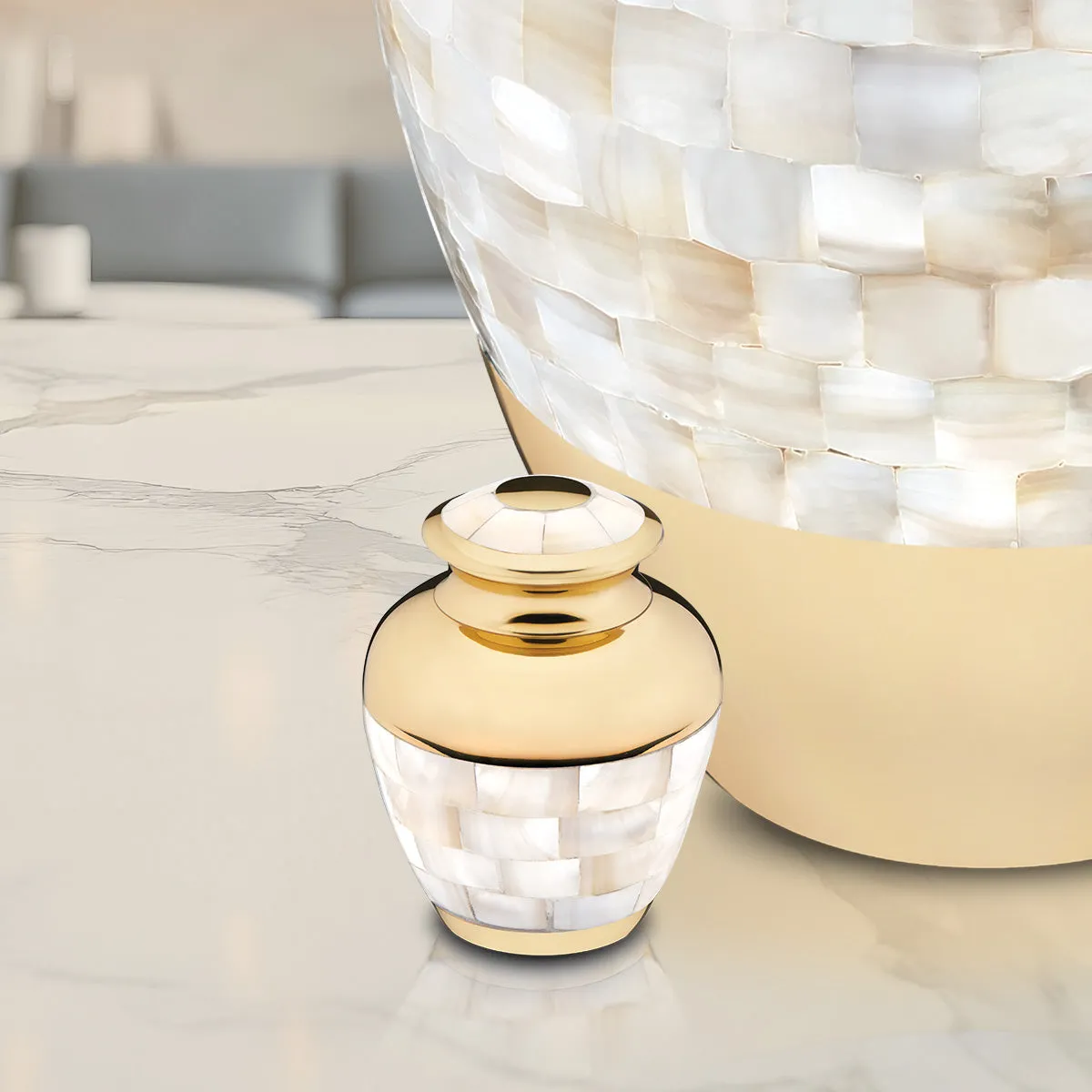 Keepsake Mother of Pearl Cremation Urn - COMFORT by LoveUrns