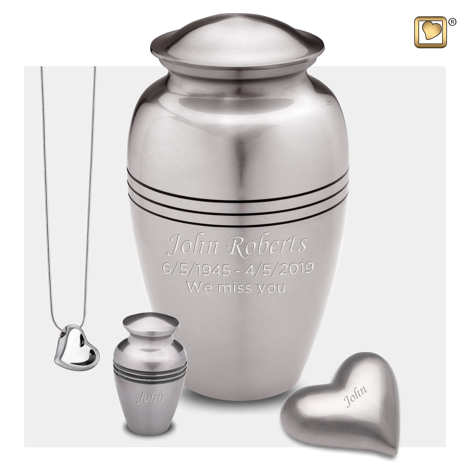 Keepsake Radiance Pewter Cremation Urn - COMFORT by LoveUrns