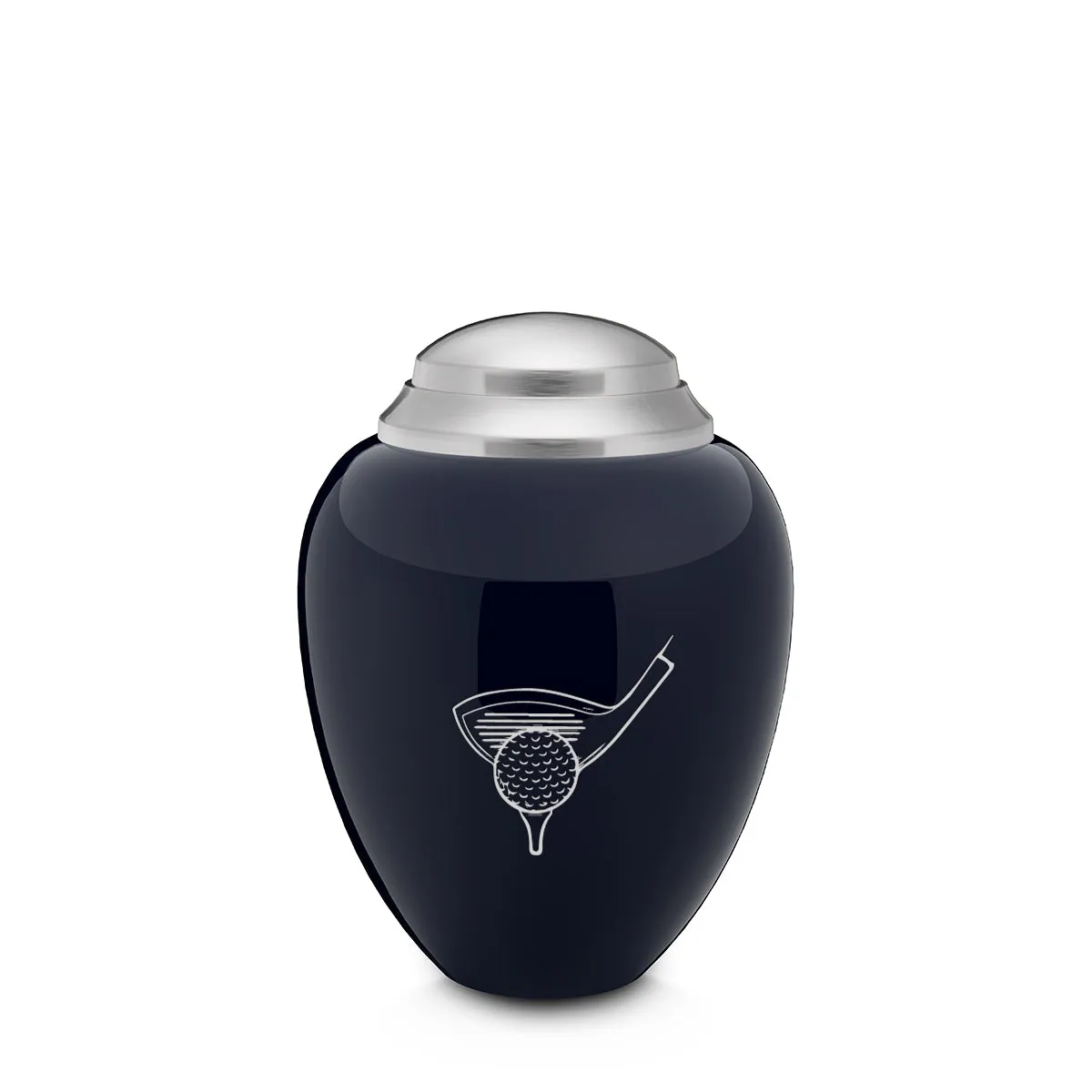 Keepsake Tribute Navy and Brushed Pewter Golf Cremation Urn