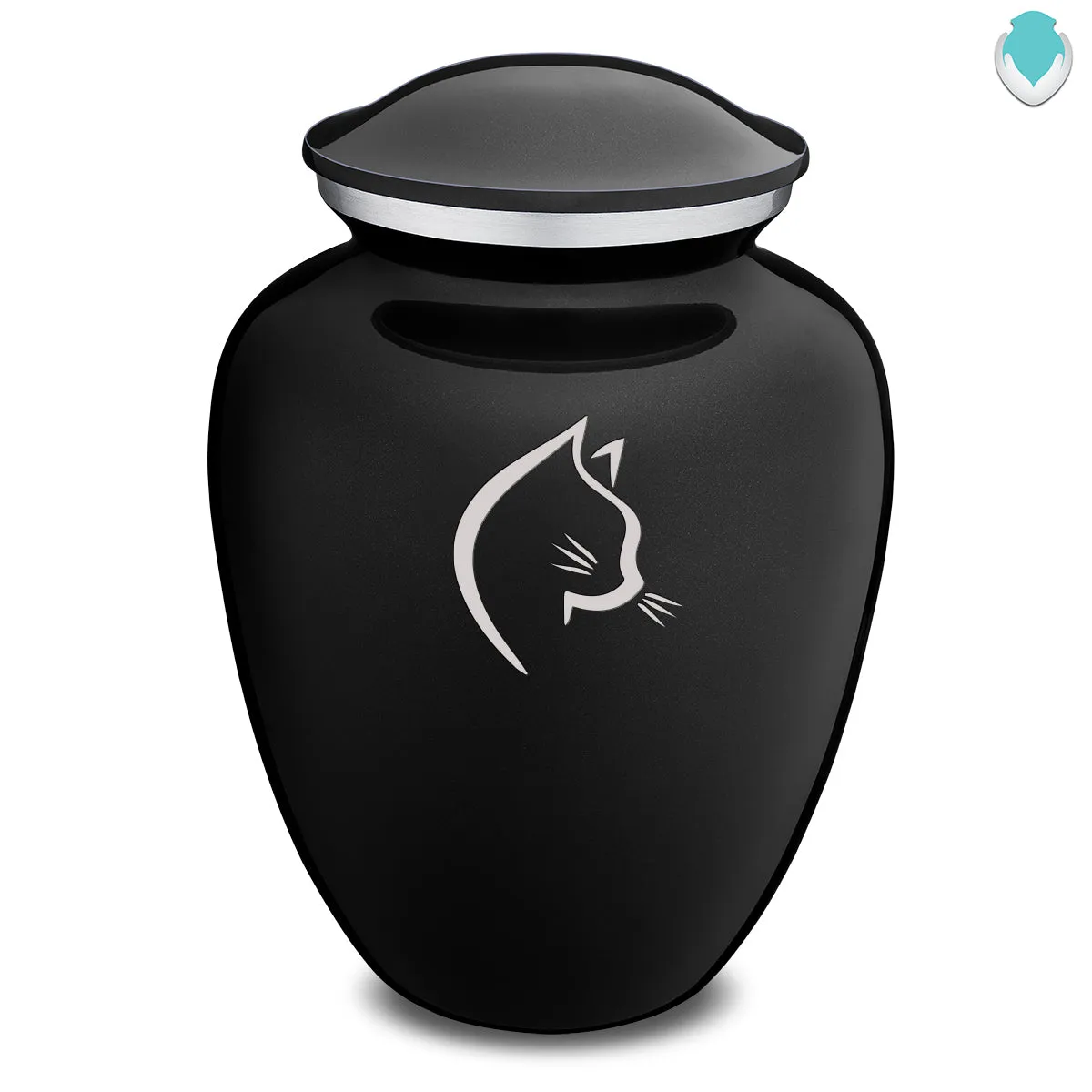 Large Embrace Black Cat Pet Cremation Urn