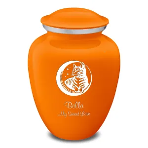 Large Embrace Burnt Orange Pet Cute Cat Cremation Urn