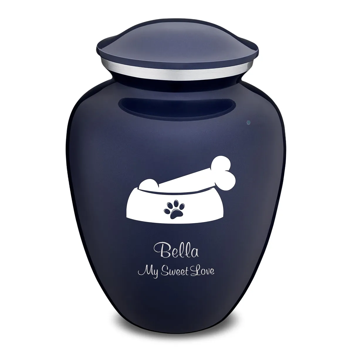 Large Embrace Cobalt Blue Pet Dog Bone Cremation Urn