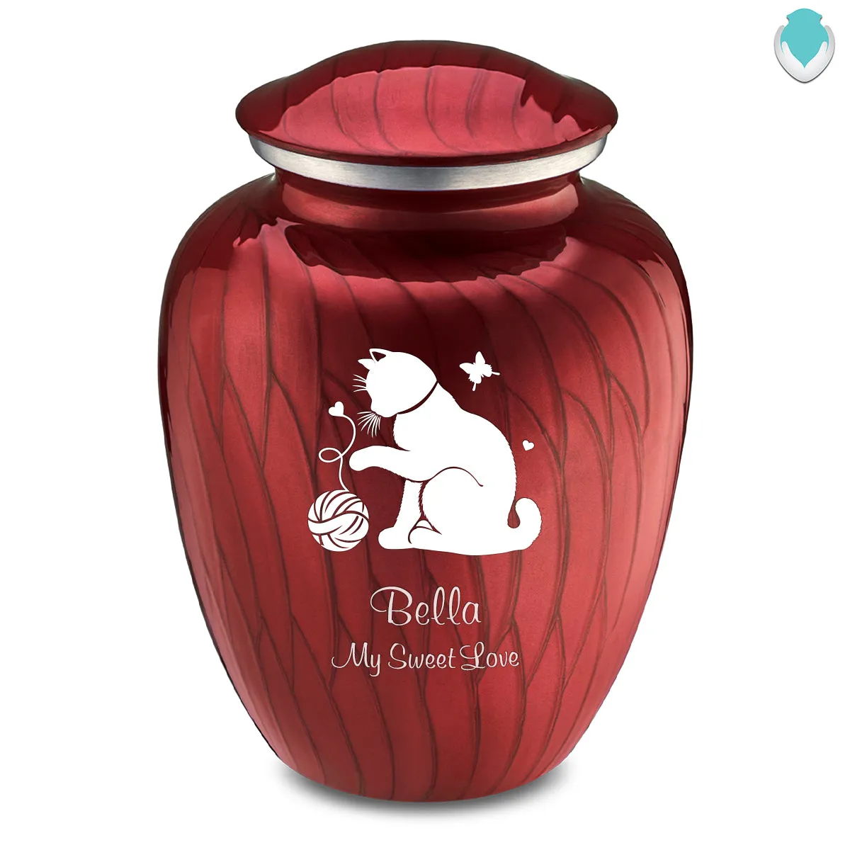Large Embrace Pearl Candy Red Pet Fun Cat Cremation Urn