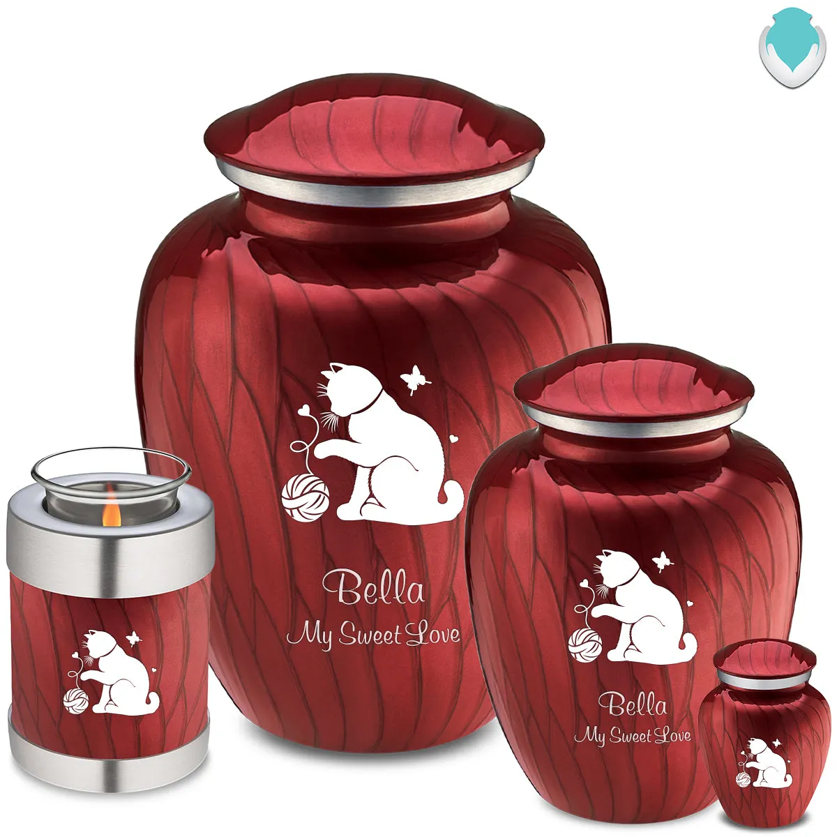 Large Embrace Pearl Candy Red Pet Fun Cat Cremation Urn
