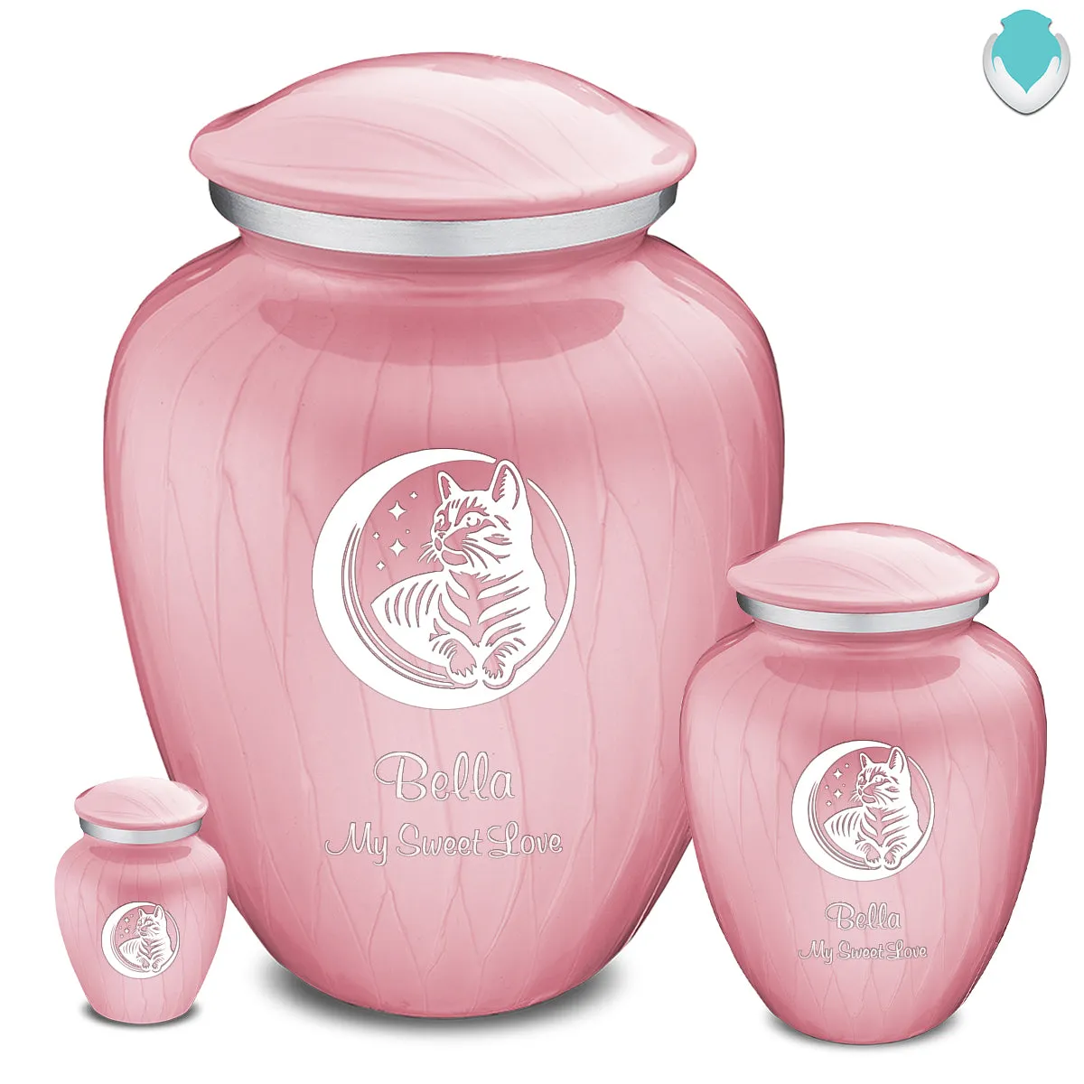 Large Embrace Pearl Light Pink  Pet Cute Cat Cremation Urn