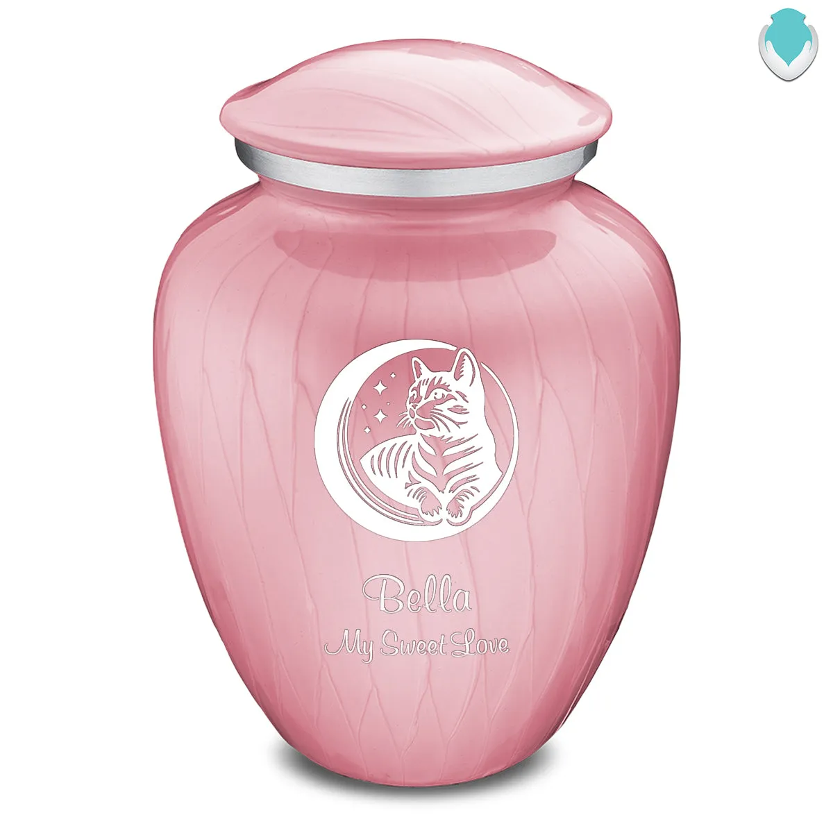 Large Embrace Pearl Light Pink  Pet Cute Cat Cremation Urn