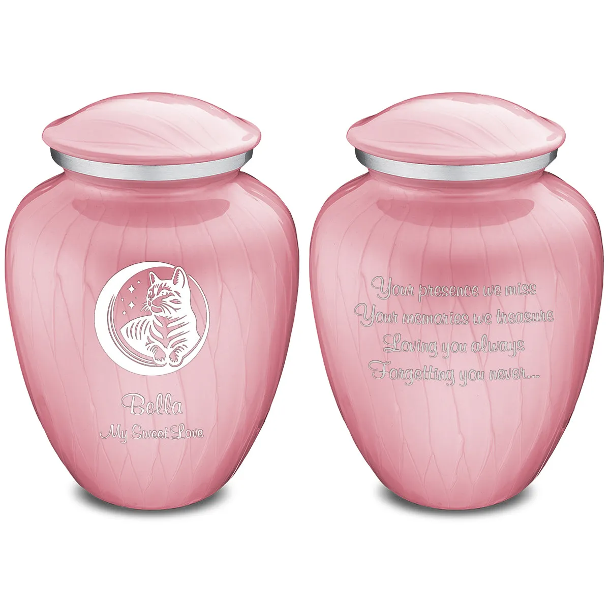 Large Embrace Pearl Light Pink  Pet Cute Cat Cremation Urn