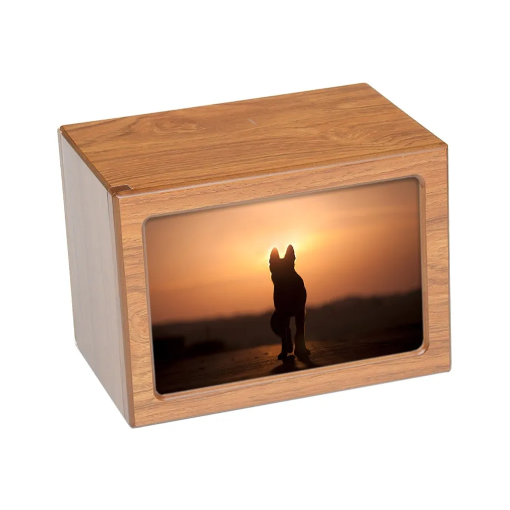 LARGE Photo Frame Urn -PY06- Dog Silhouette at Sunset