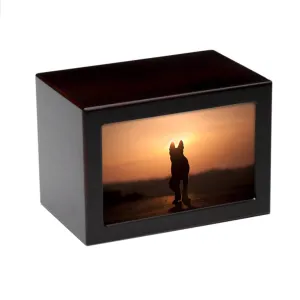 LARGE Photo Frame Urn -PY06- Dog Silhouette at Sunset