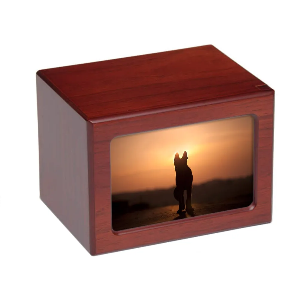 LARGE Photo Frame Urn -PY06- Dog Silhouette at Sunset