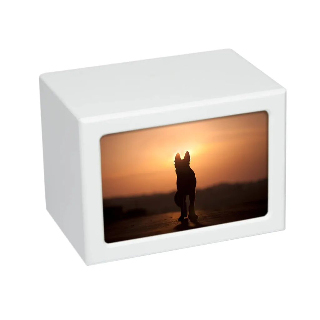 LARGE Photo Frame Urn -PY06- Dog Silhouette at Sunset