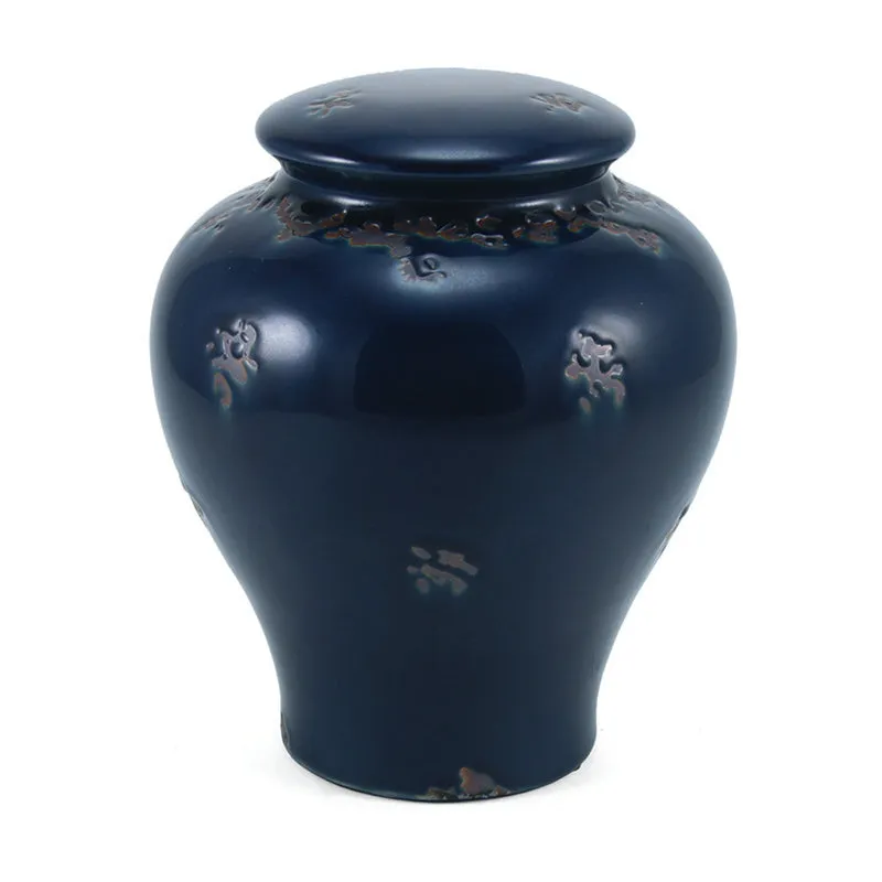 Linden Blue Ceramic Cremation Urn in Large