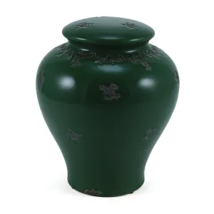 Linden Green Ceramic Cremation Urn in Large