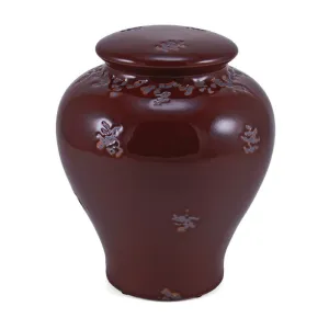 Linden Red Ceramic Cremation Urn in Large