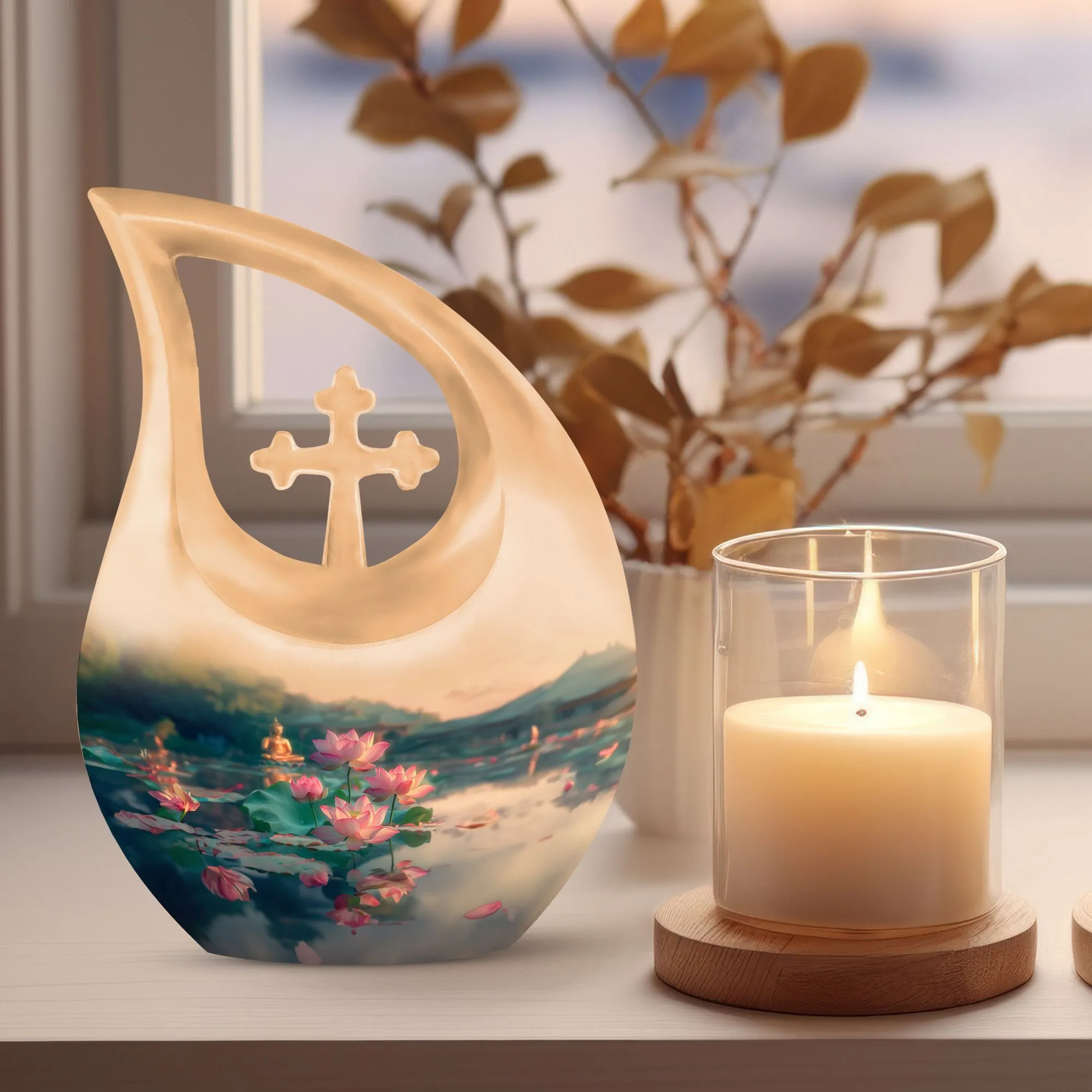 Lotus Cremation Urn :Cremation Urn For Human Ashes