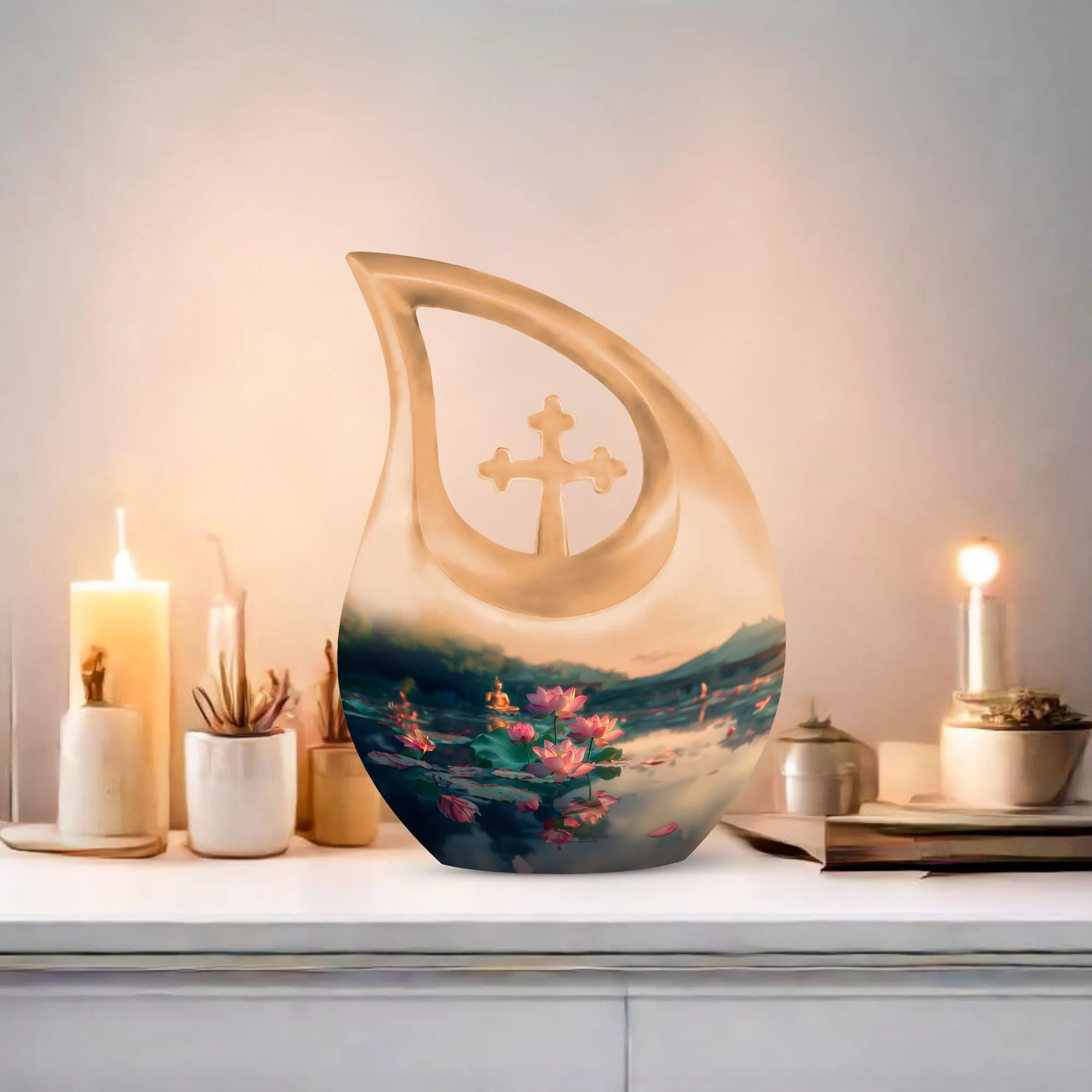 Lotus Cremation Urn :Cremation Urn For Human Ashes