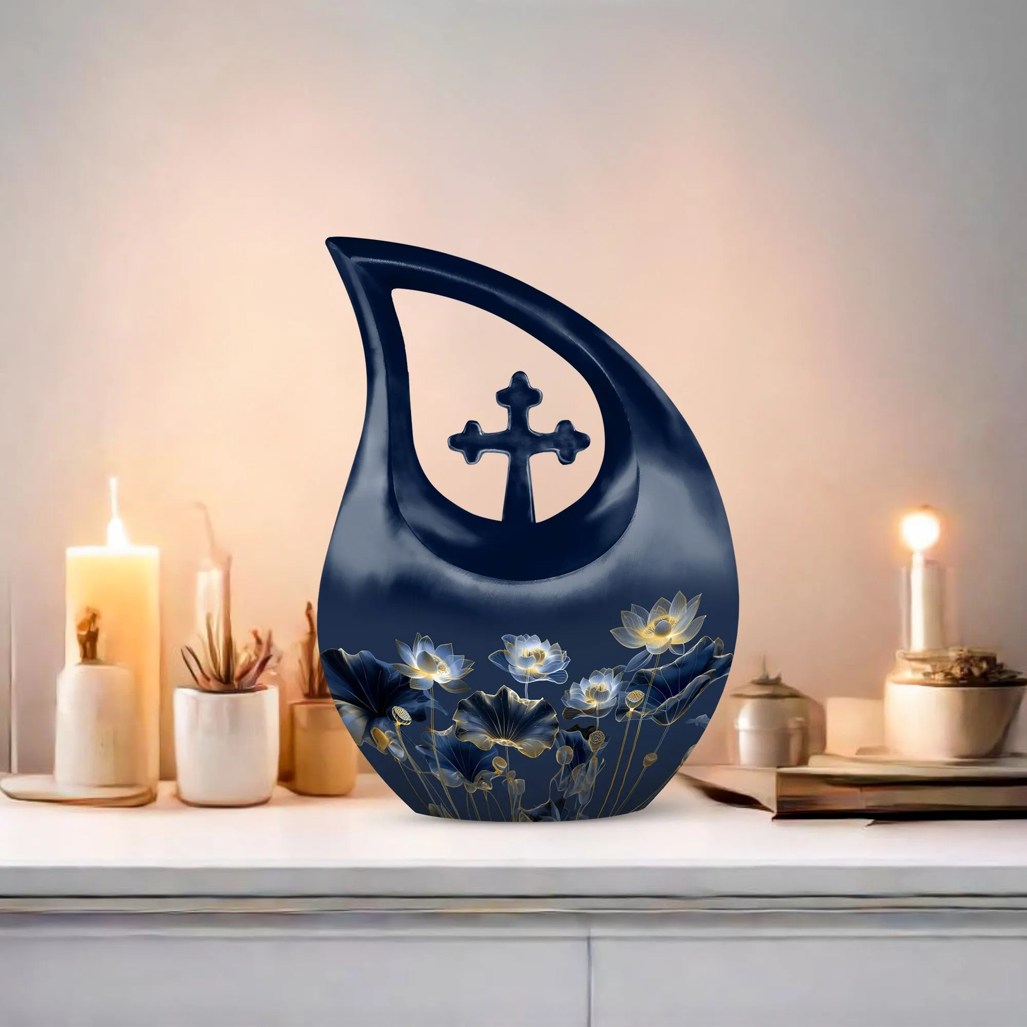 Lotus Urn , Keepsake Cremation Memorial Urn For Human Ashes