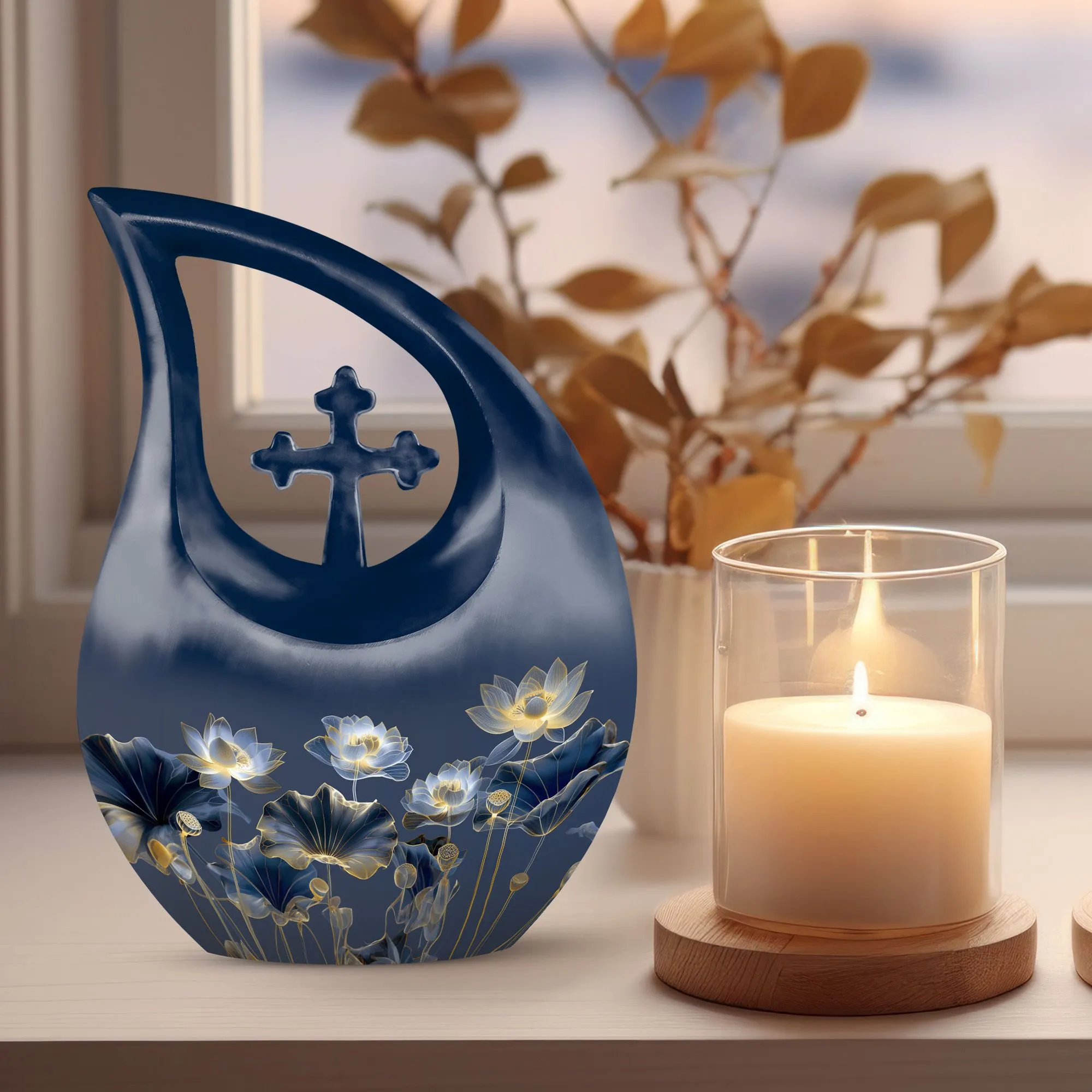 Lotus Urn , Keepsake Cremation Memorial Urn For Human Ashes