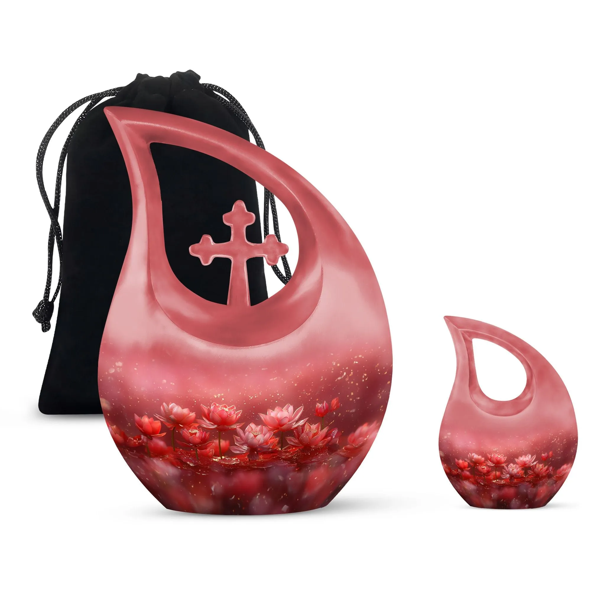 Lotus Urn - Medium Size Memorial Cremation Urn For Human Ashes