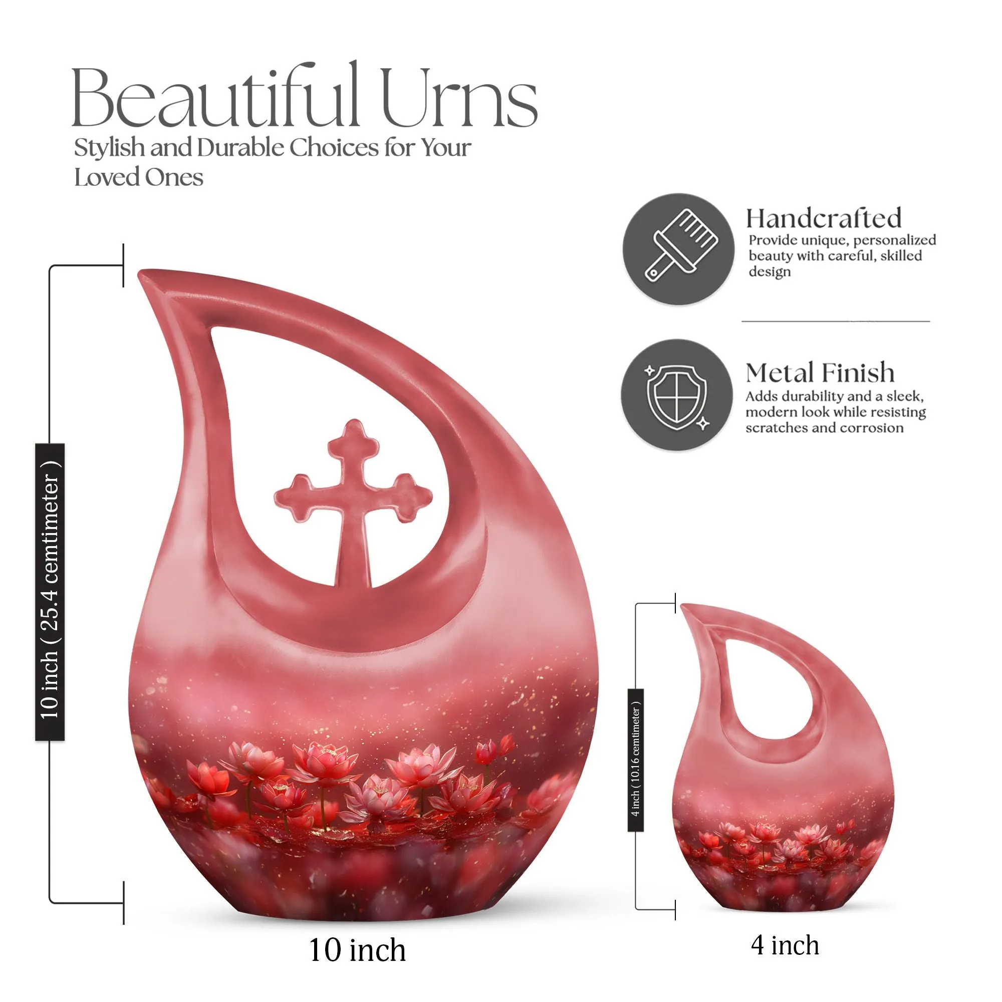 Lotus Urn - Medium Size Memorial Cremation Urn For Human Ashes
