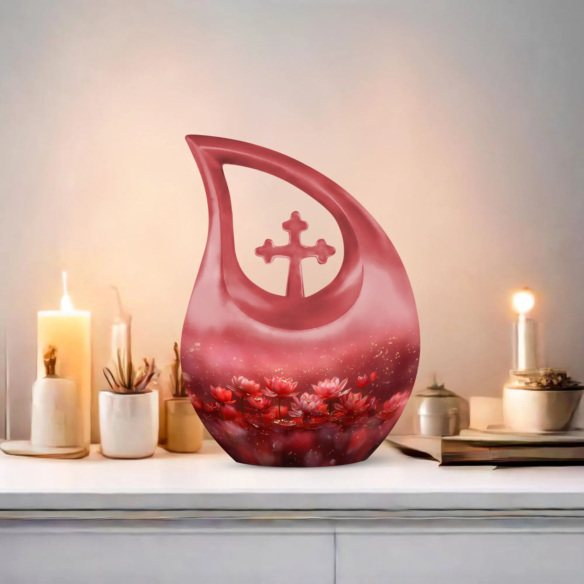 Lotus Urn - Medium Size Memorial Cremation Urn For Human Ashes