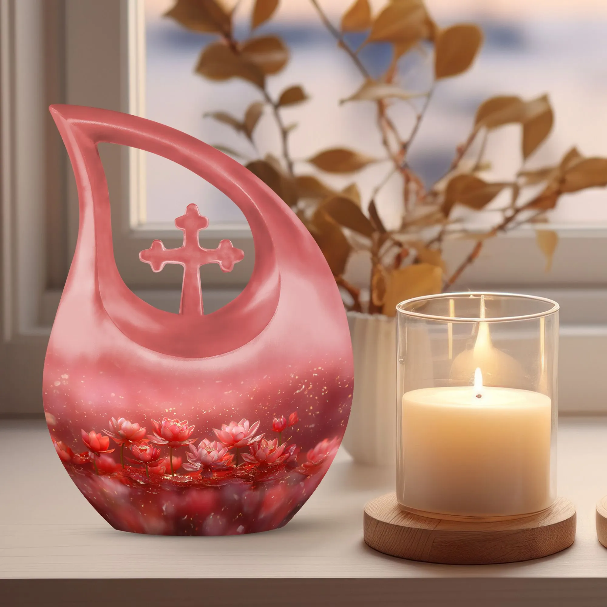 Lotus Urn - Medium Size Memorial Cremation Urn For Human Ashes