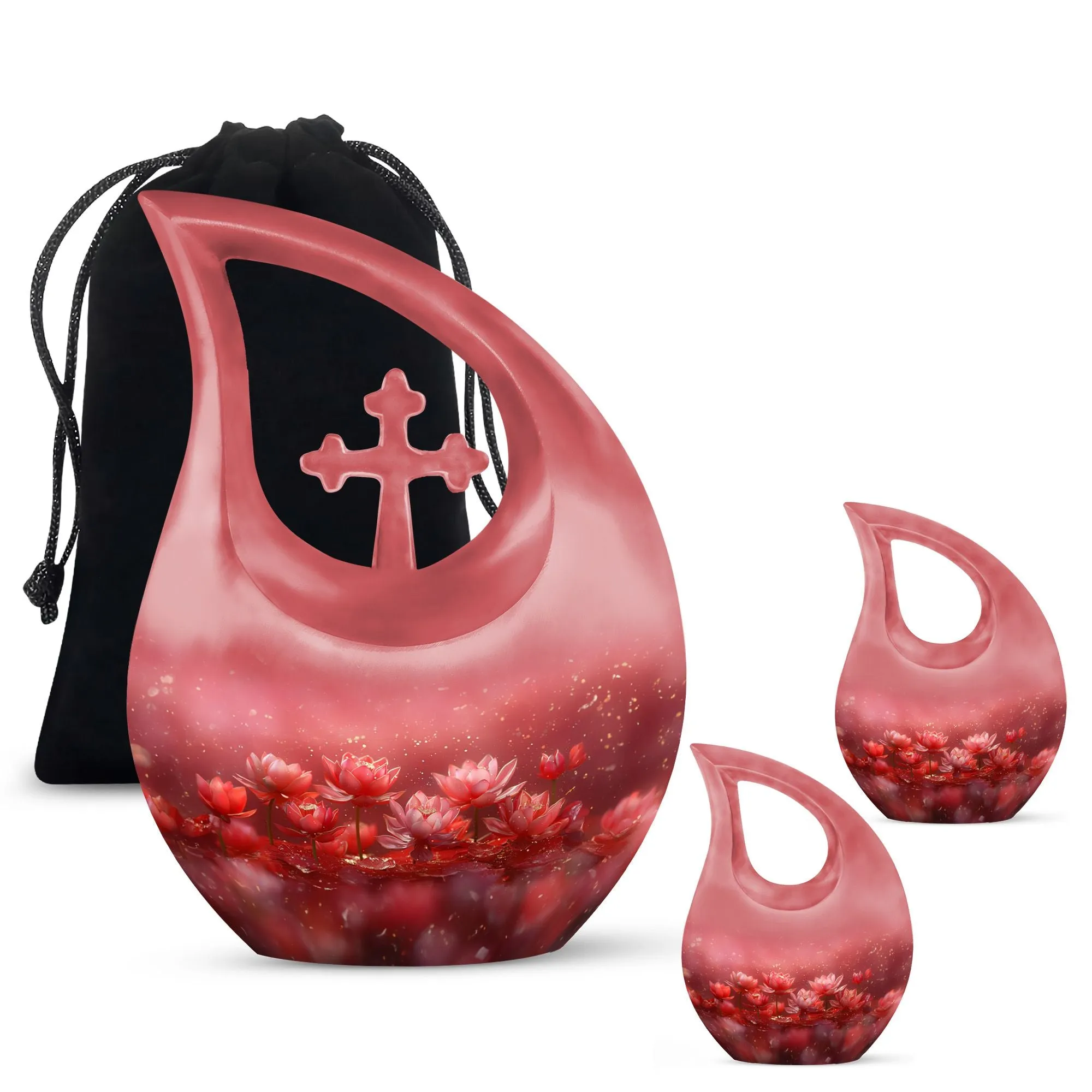 Lotus Urn - Medium Size Memorial Cremation Urn For Human Ashes